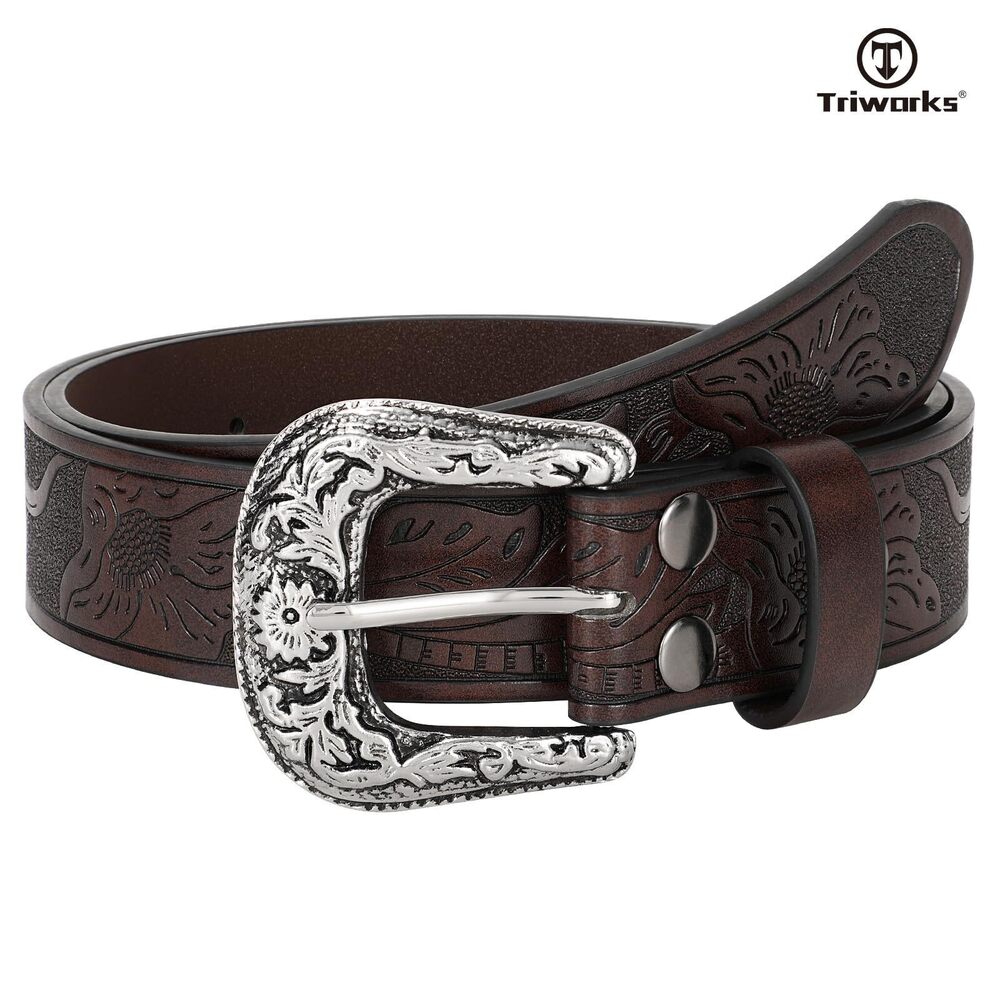 2654 Adjustable Vintage Western Belts For Women Men Cowboy Cowgirl Belt - Picture 6 of 6